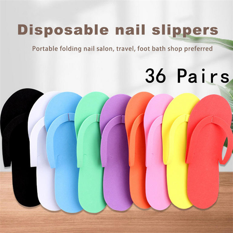 Foot Spa - Pantoufles jetables de couleur aléatoire, 12/24/36