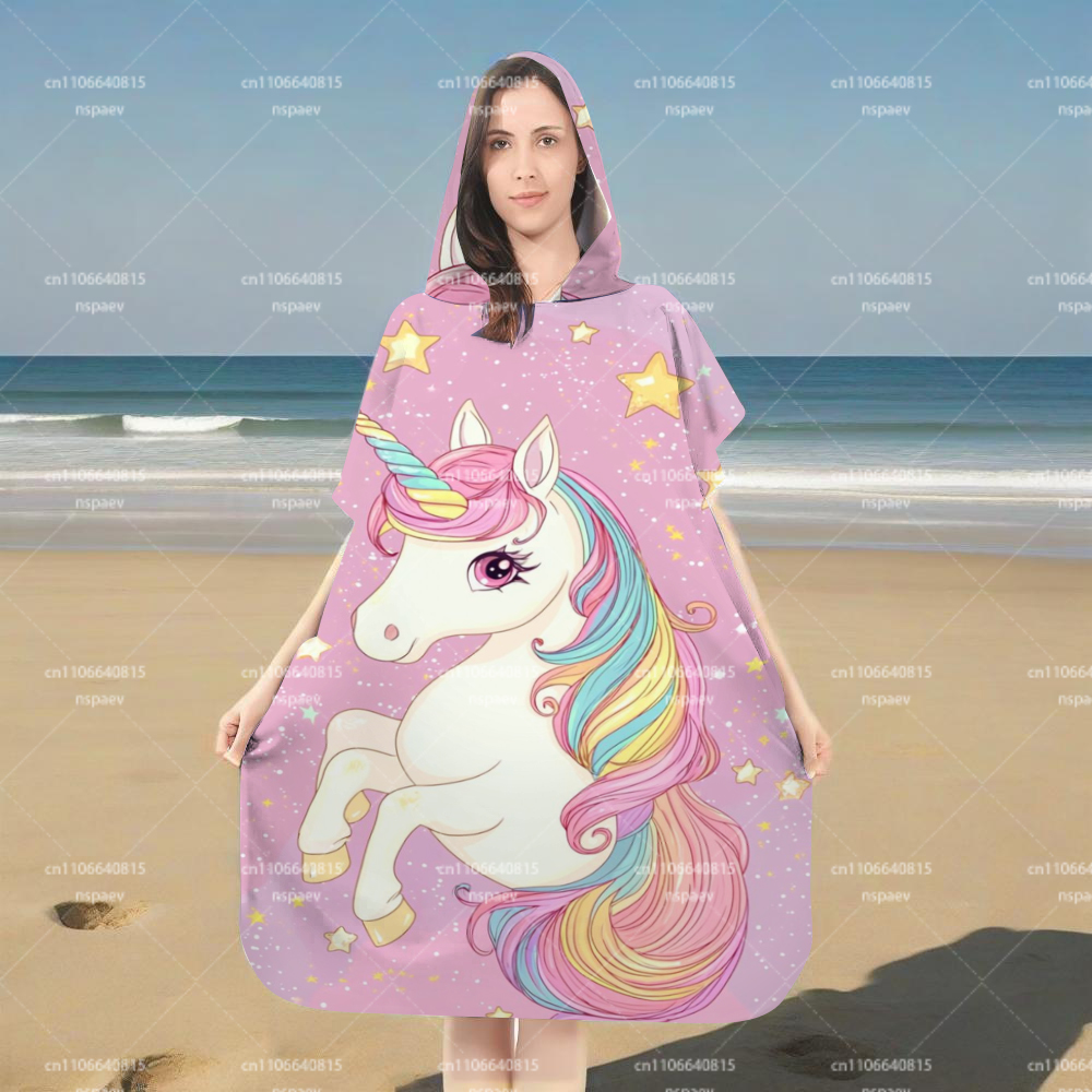 Peignoir à capuche licorne ros - Spa Towel avis et prix