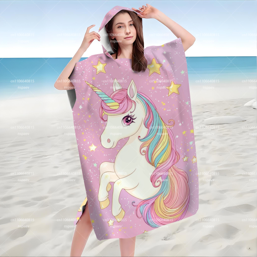 Peignoir à capuche licorne ros - Spa Towel avis et prix